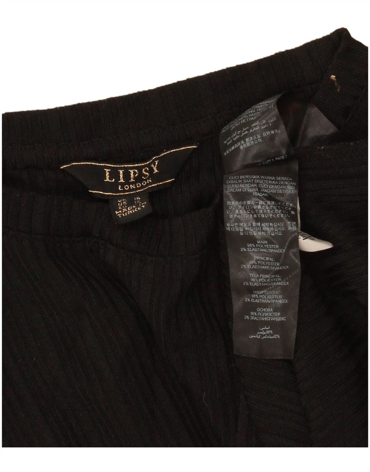 Lipsy Femme T-Shirt Top UK 16 Large Noir Polyester
