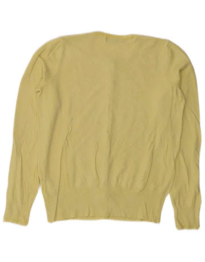 Marks & Spencer Pull Cardigan Femme UK 8 Petit Viscose Jaune