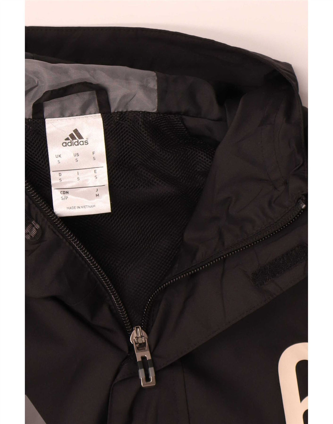 Adidas Veste de pluie à capuche graphique pour homme UK 36 Small Noir Polyester