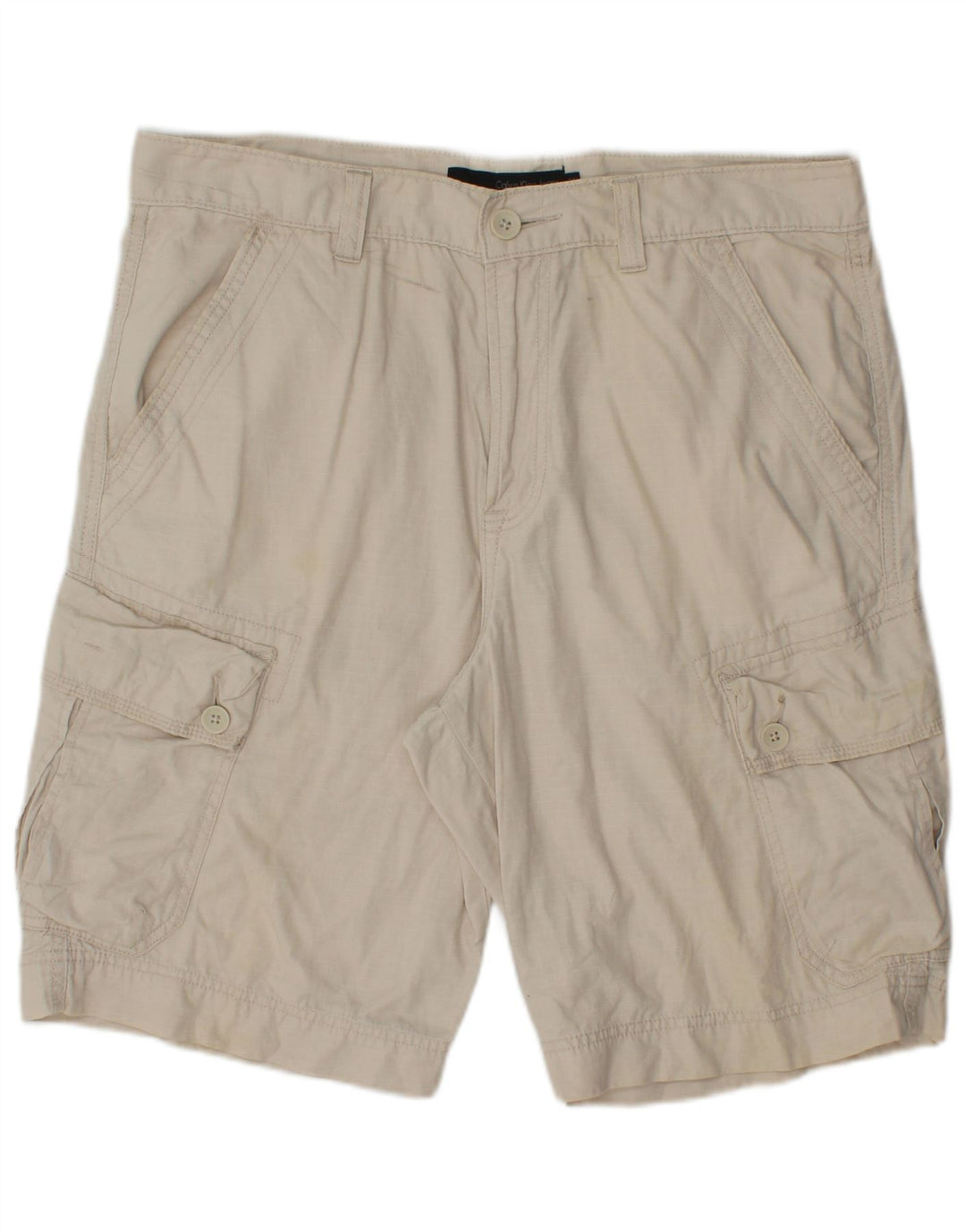 Calvin Klein Short cargo pour homme W34 Grand coton beige