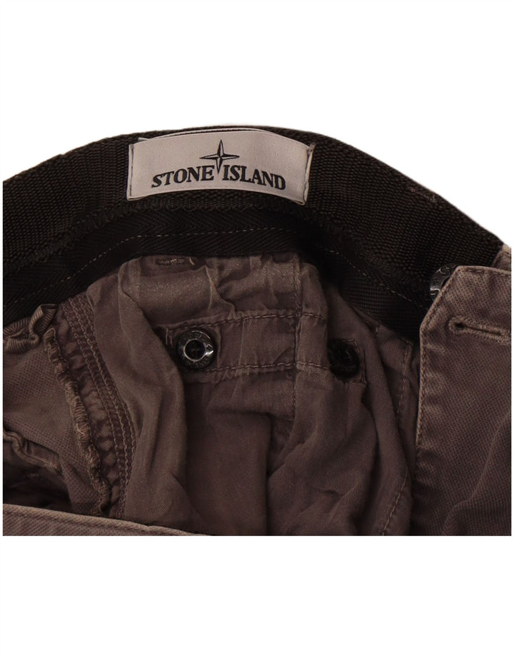 Stone Island Pantalon Cargo Droit Homme W32 L34 Gris Coton