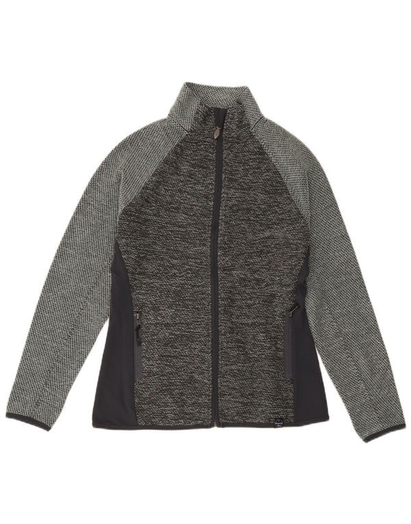 Weird Fish Veste de survêtement graphique pour femme UK 10 Small Gris Colourblock
