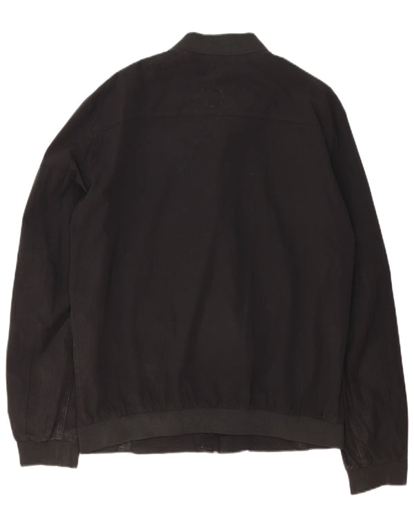 Zara Bomber Jacket Homme UK 40 Large Noir Nylon