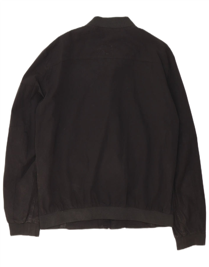 Zara Bomber Jacket Homme UK 40 Large Noir Nylon