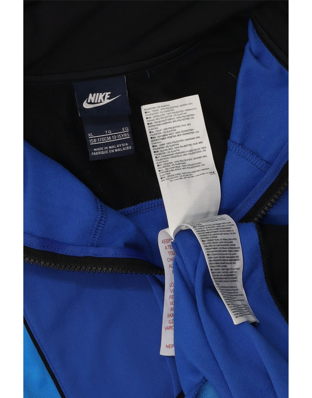 Veste de survêtement Nike pour garçon 13-14 ans XL Bleu Colorblock Polyester