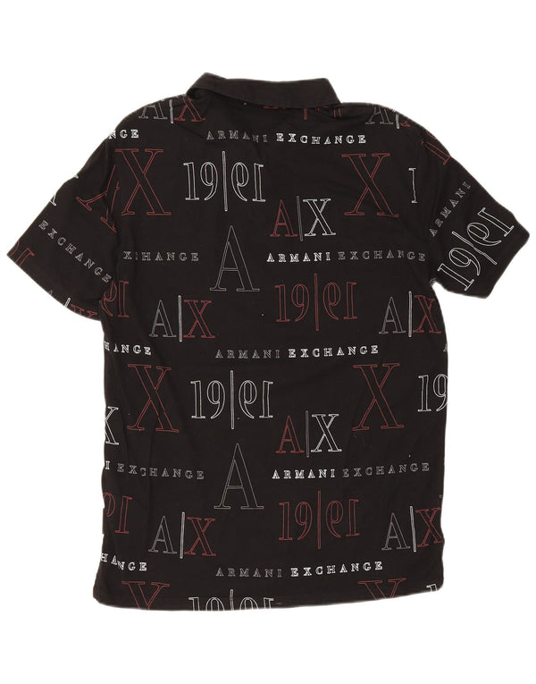 Armani Exchange Polo Graphique Homme Petit Coton Noir
