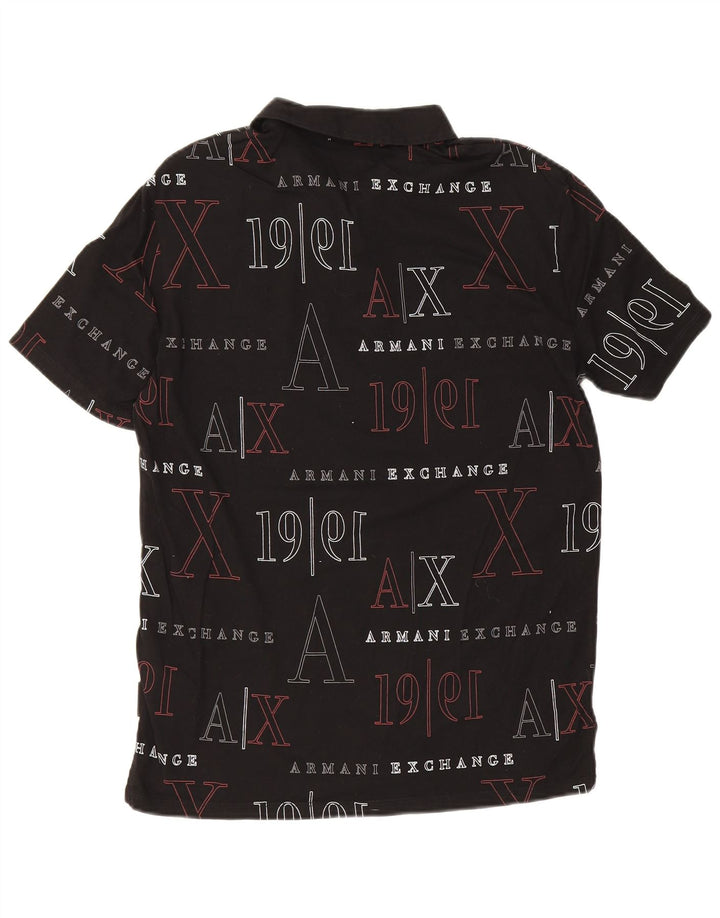 Armani Exchange Polo Graphique Homme Petit Coton Noir