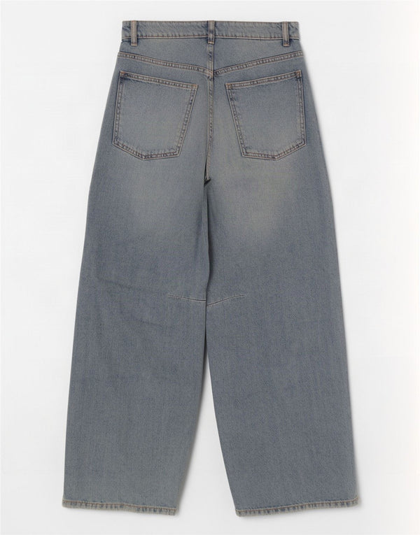 Zara Femme Ballon Taille Haute Jeans EU 36 XS W26 L29 Bleu Coton