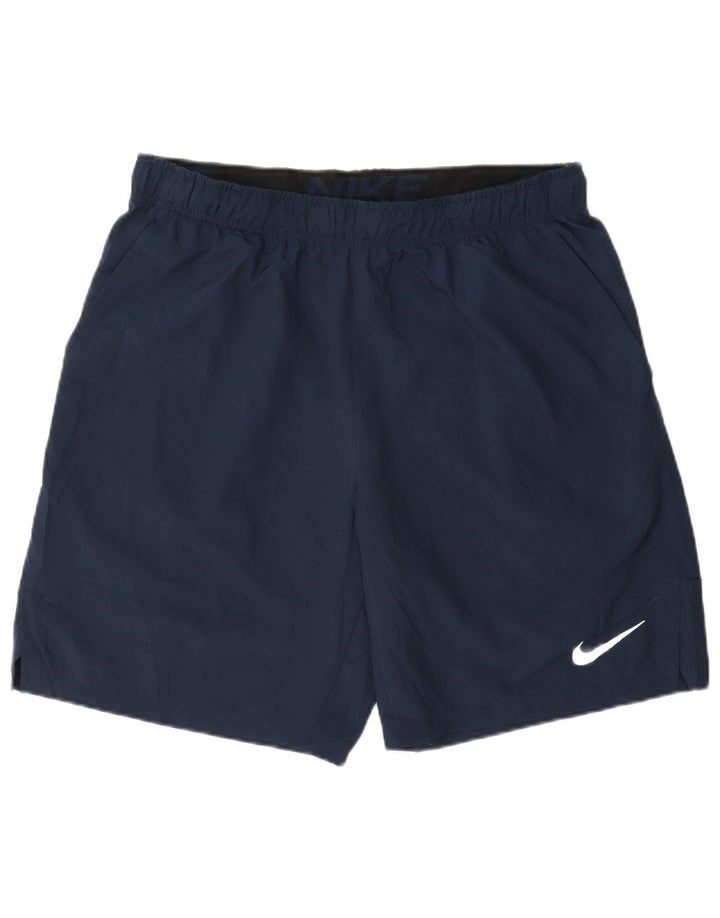 Nike Short de sport Dri Fit Standard pour homme en polyester bleu marine Taille L