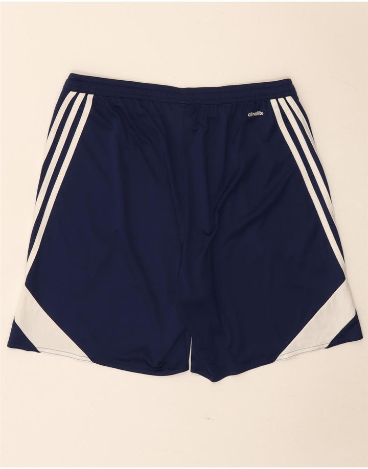 Adidas Short de sport Climalite pour homme en polyester color block Bleu marine Taille L