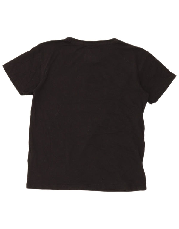 Superdry T-Shirt Graphique Femme UK 12 Coton Noir Moyen