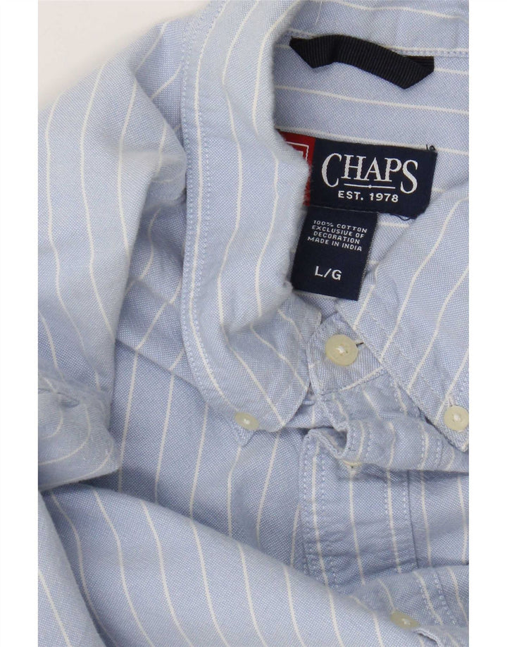 Chaps Chemise Homme Large Bleu Rayure Coton