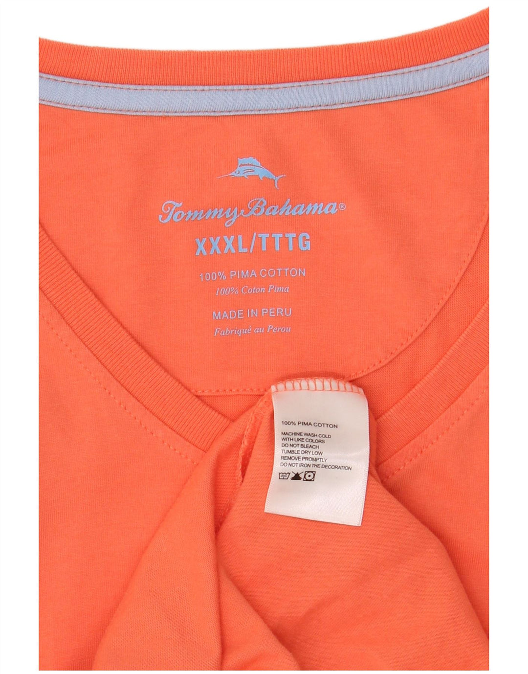 TOMMY BAHAMA T-Shirt Homme Haut 3XL Orange Coton