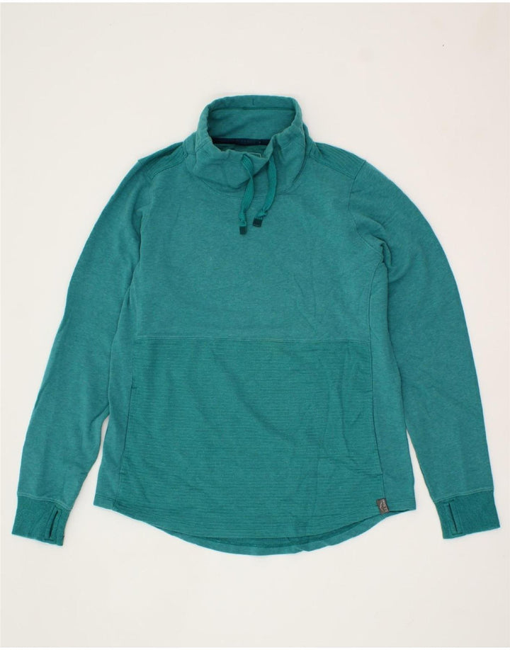 L.L.BEAN Womens Roll Neck Sweatshirt Jumper UK 14 Medium Turquoise Cotton Vintage L.L.Bean and Second-Hand L.L.Bean from Messina Hembry 