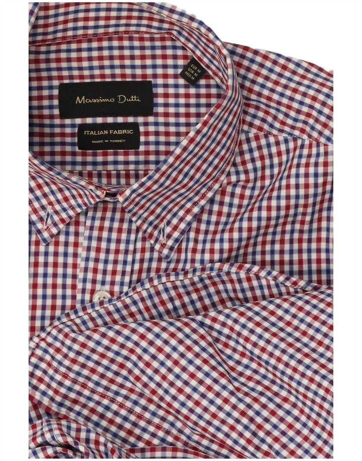 Massimo Dutti Chemise Homme Coton Vichy Rouge Moyen