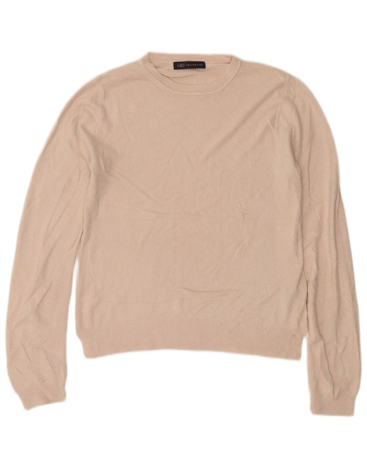 Marks & Spencer Pull à col rond pour femme UK 12 Acrylique rose moyen