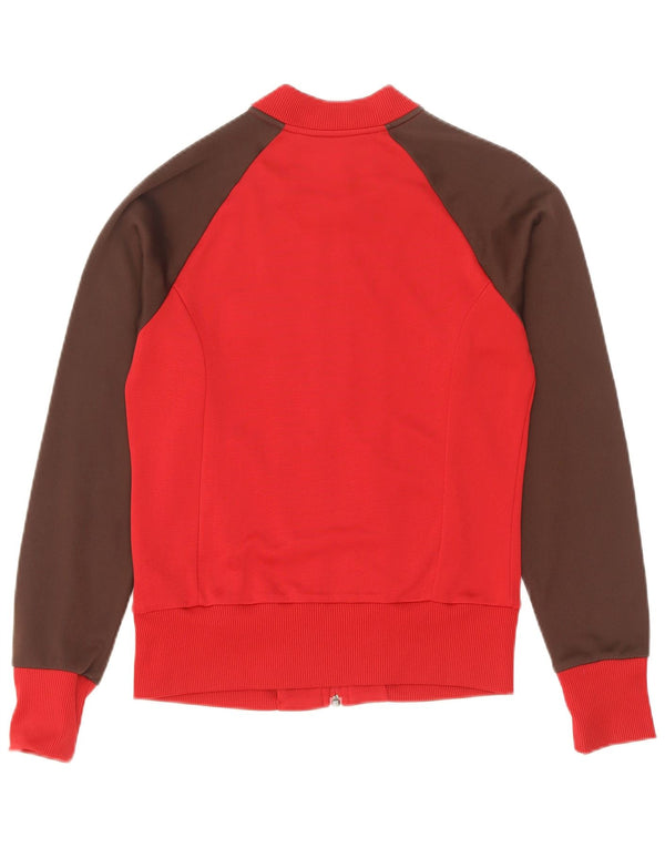 Adidas Veste de survêtement pour femme IT 38 XS Rouge Colourblock Polyamide