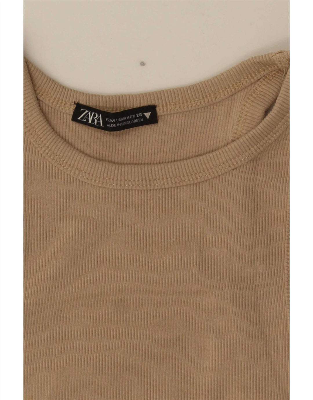 Zara Femme Crop Top UK 12 Beige Moyen