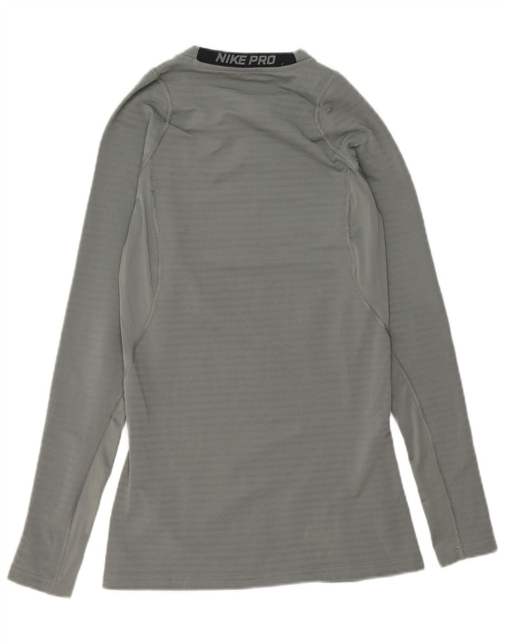 Nike Haut à manches longues Dri Fit Graphic pour homme UK 14 Gris moyen Polyester