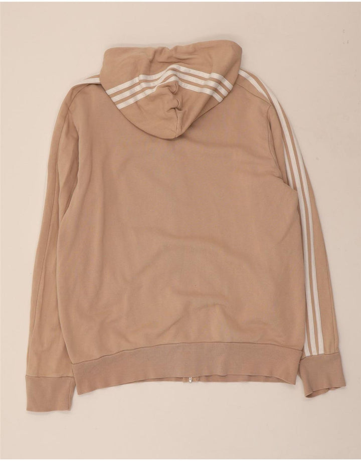 ADIDAS Pull à capuche zippé pour femme UK 16 Grand coton beige