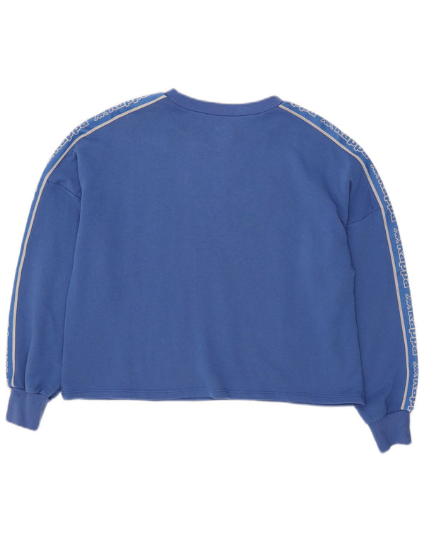 Kappa Womens Tezenis Crop Graphic Sweatshirt Jumper UK 12 Bleu Moyen