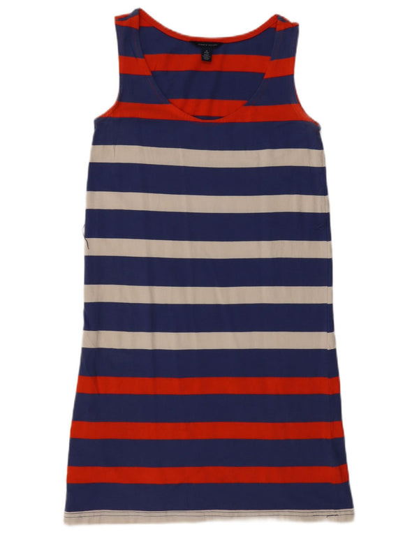 Tommy Hilfiger Robe t-shirt sans manches pour femme UK 6 XS Bleu rayé en coton