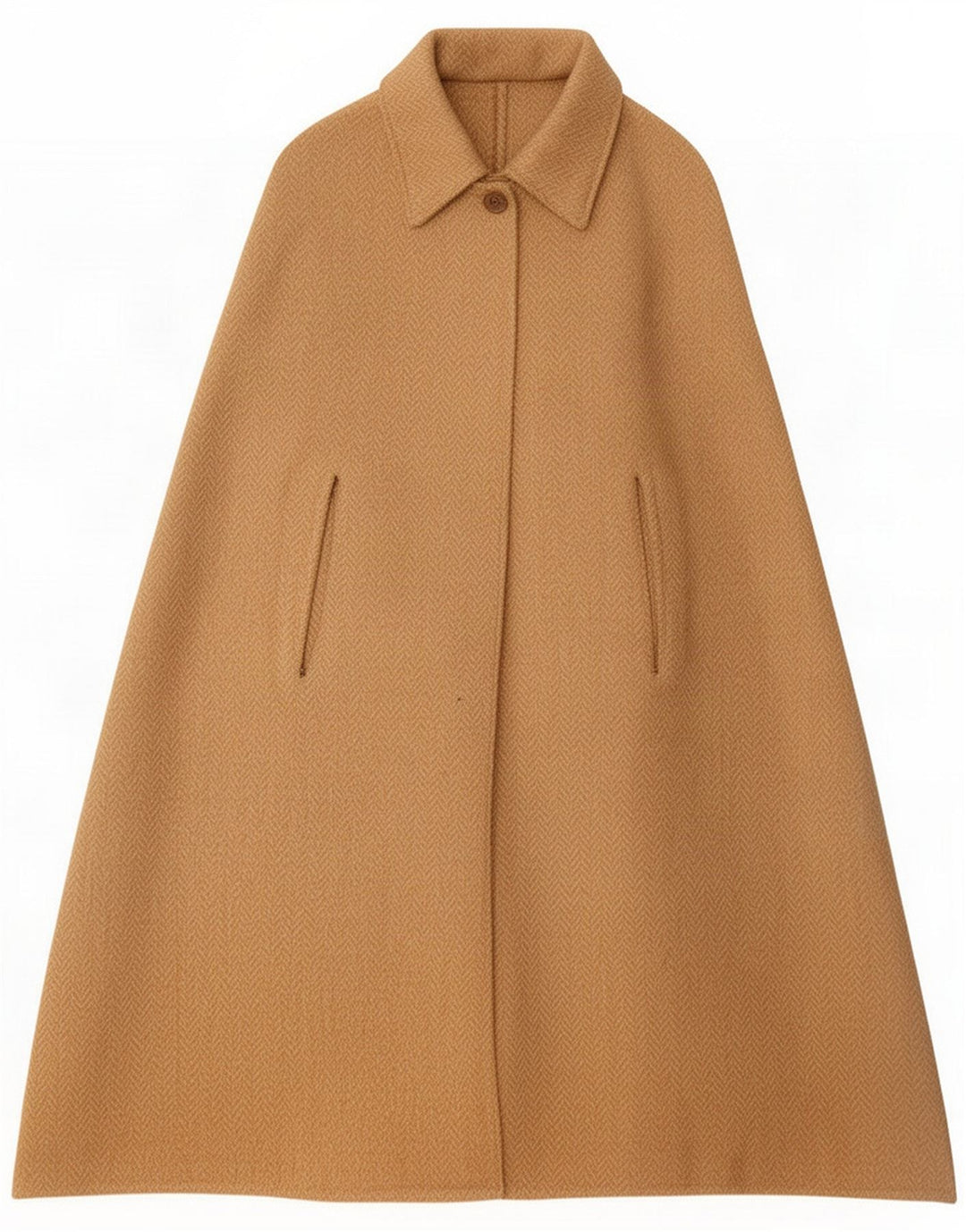 Vintage Womens Cape Coat UK 20 2XL Beige Herringbone