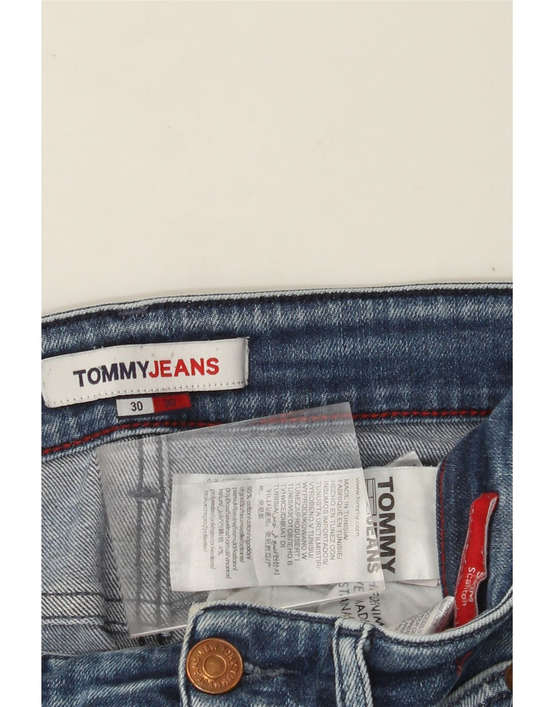 TOMMY HILFIGER Jean Slim Scanton W30 L30 Homme Bleu Coton