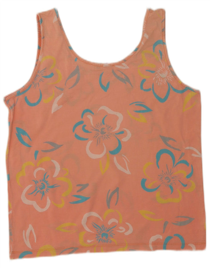 Silvy Débardeur Femme IT 44 Coton Floral Rose Moyen