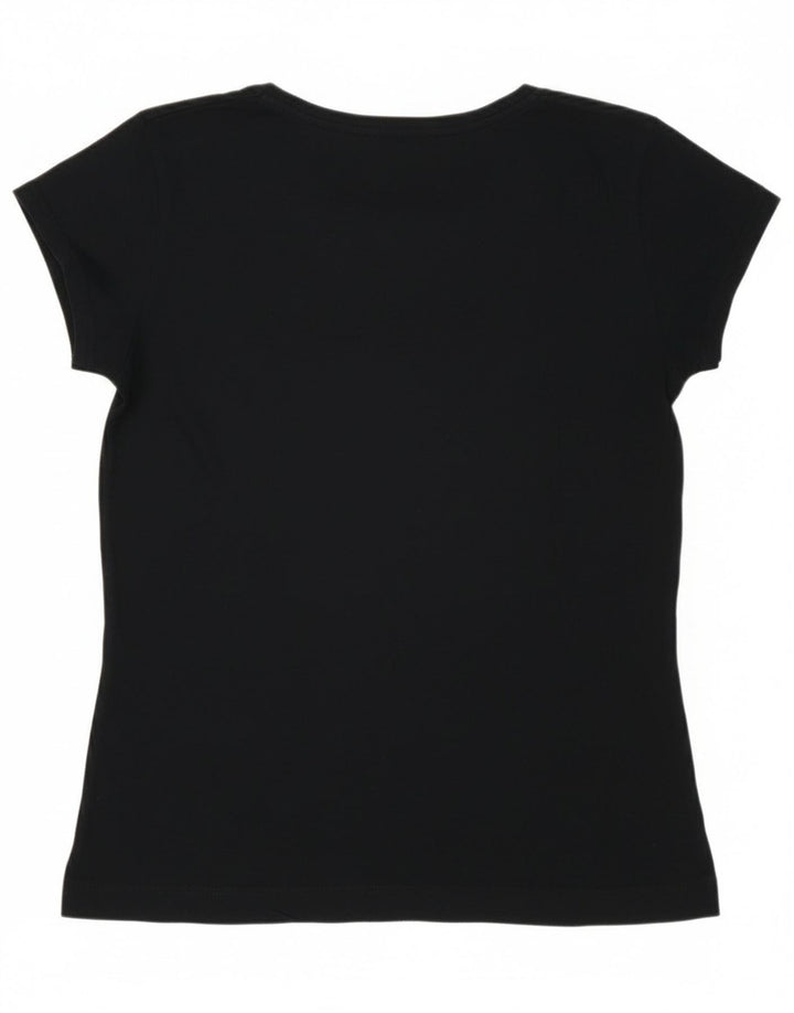 Lee T-shirt graphique pour femme UK 12 Bleu marine moyen Coton