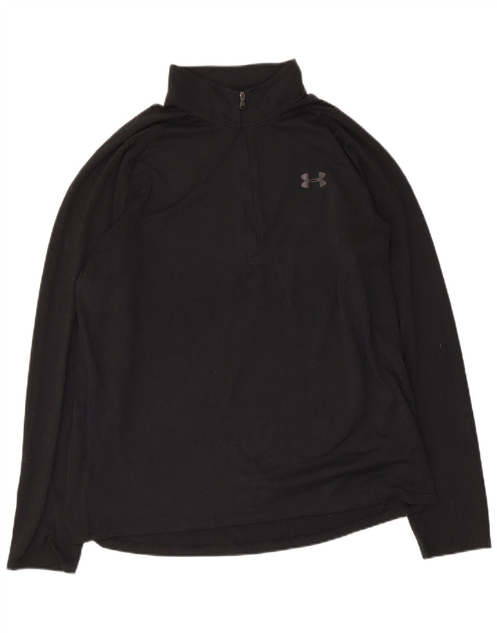 Under Armour Haut de survêtement à col zippé pour homme Large Noir Polyester