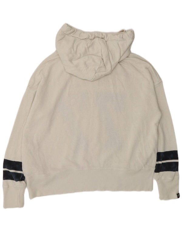 Superdry Pull à capuche surdimensionné graphique pour femme UK 10 Petit coton blanc