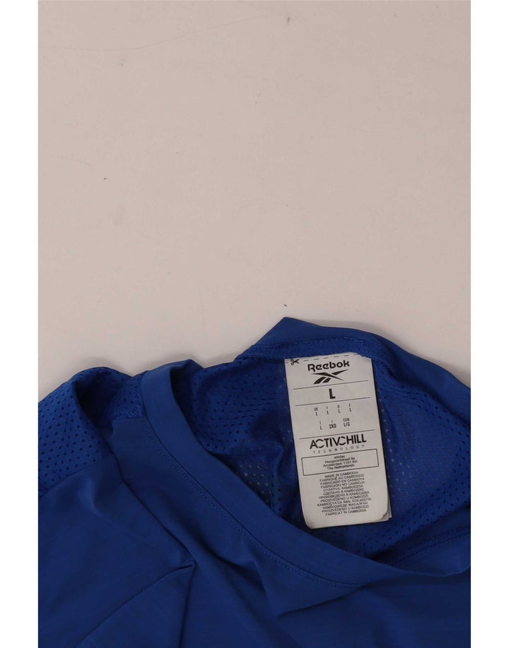 Reebok T-Shirt Tall Graphic Homme Bleu Large Nylon