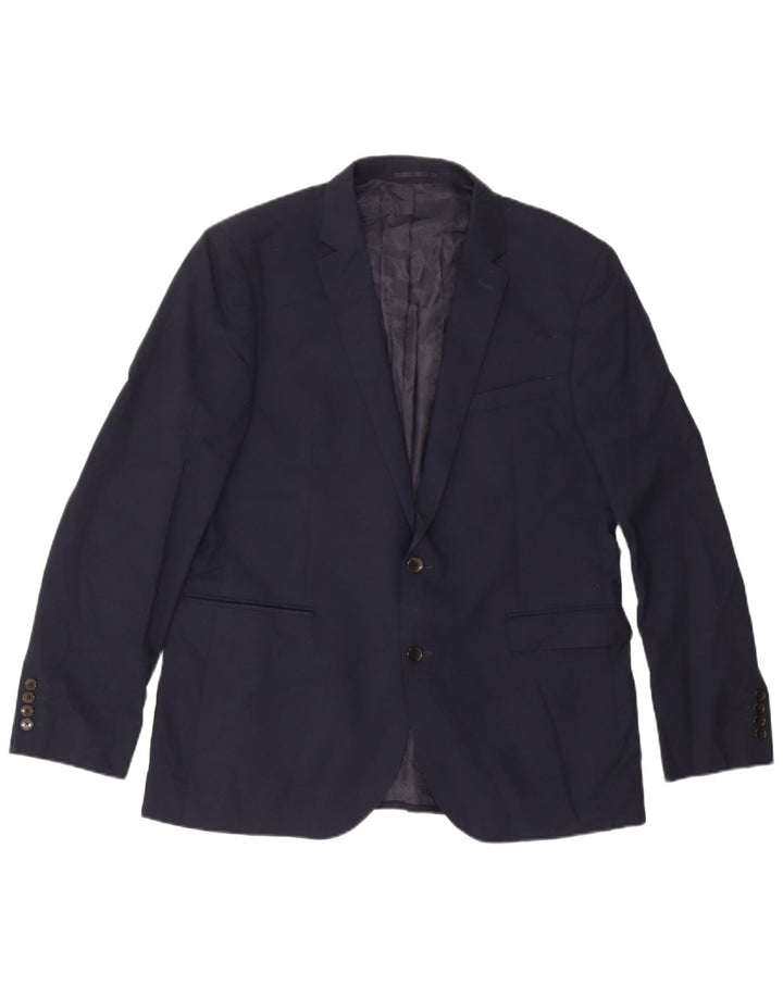 John Lewis Veste blazer à 2 boutons pour homme UK 44 2XL Bleu marine en laine