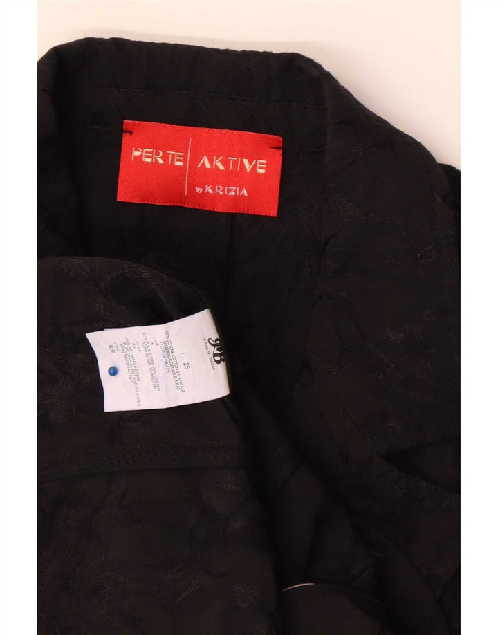Perte by Krizia Veste blazer à 2 boutons pour femme Taille 25 Grand Noir Floral