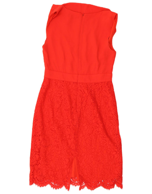 Oasis Robe fourreau sans manches pour femme UK 10 Petit rouge floral en polyester