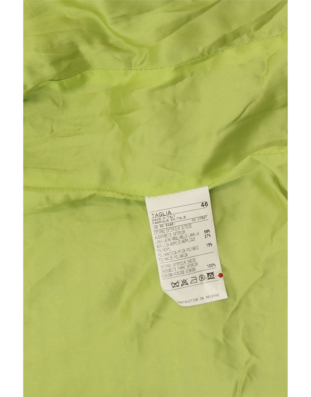 BENETTON Womens 2 Button Blazer Jacket IT 46 Large Khaki Check Wool Vintage Benetton and Second-Hand Benetton from Messina Hembry 