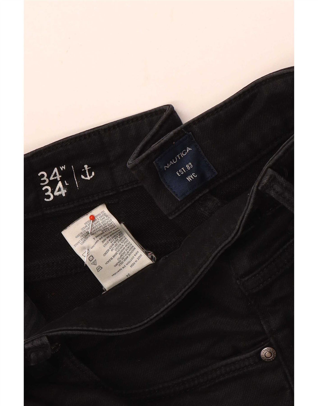Nautica Jean Slim Homme W34 L26 Coton Noir