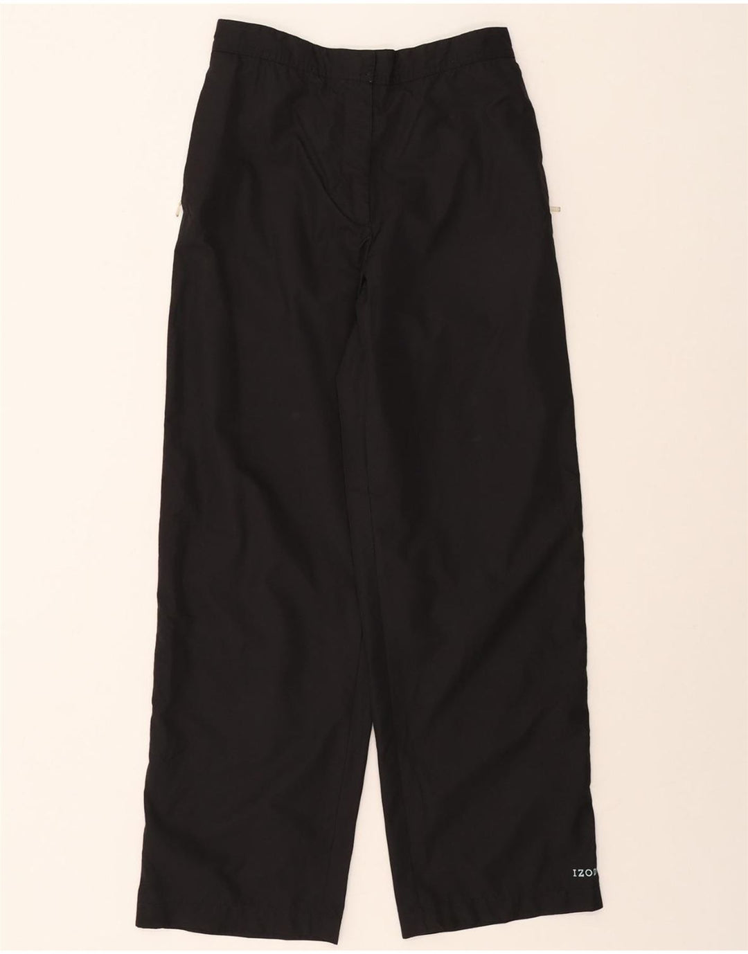 IZOD Womens Tracksuit Trousers UK 10 Small Black Striped Polyester Vintage Izod and Second-Hand Izod from Messina Hembry 