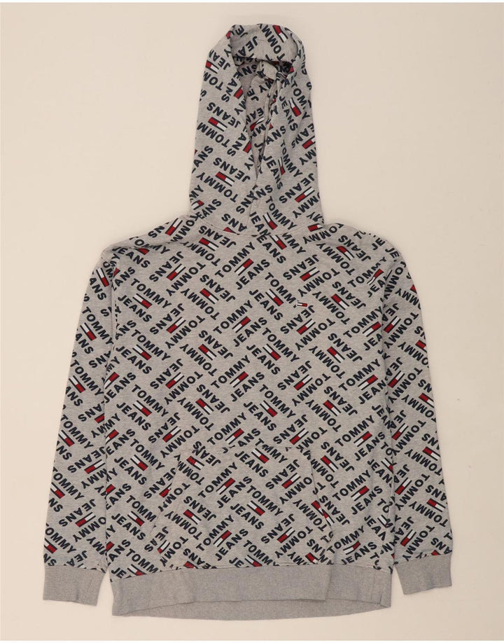 TOMMY HILFIGER Mens Graphic Hoodie Jumper Small Grey Vintage Tommy Hilfiger and Second-Hand Tommy Hilfiger from Messina Hembry 