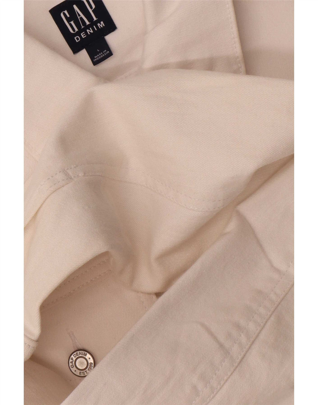 Gap Veste en jean pour femme UK 16 Large Blanc Coton