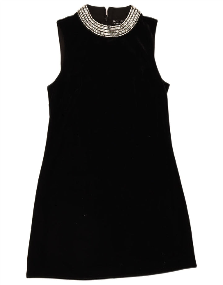 WAREHOUSE Womens Sleeveless A-Line Dress UK 10 Small  Black Polyester