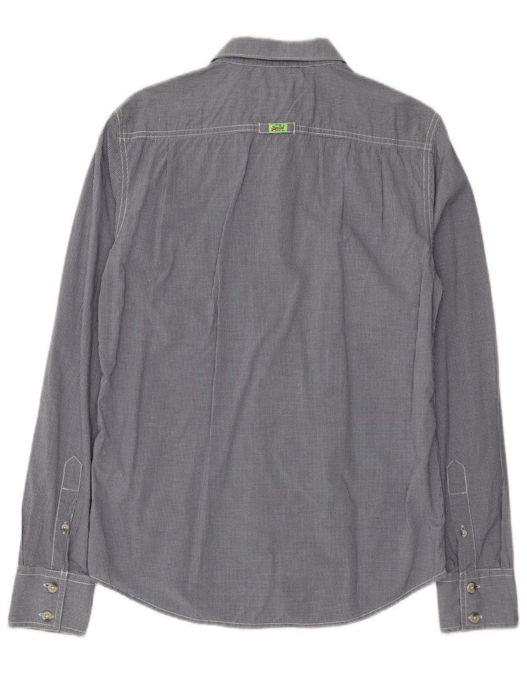 Superdry Chemise Homme Bleu Moyen Carreaux Coton