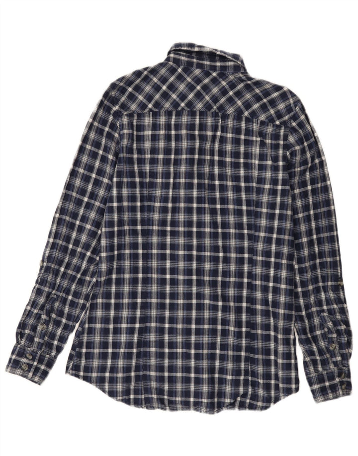 Eddie Bauer Chemise en flanelle pour femme UK 14 Coton à carreaux bleu marine moyen