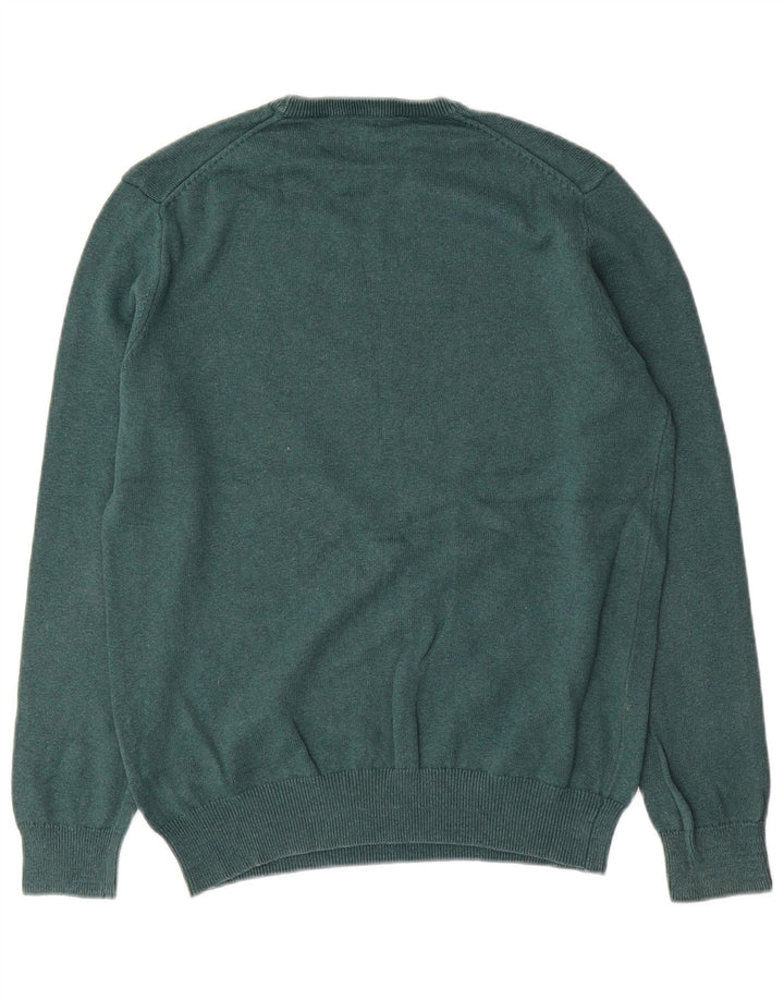 Crew Clothing Pull à col pour homme en coton vert moyen