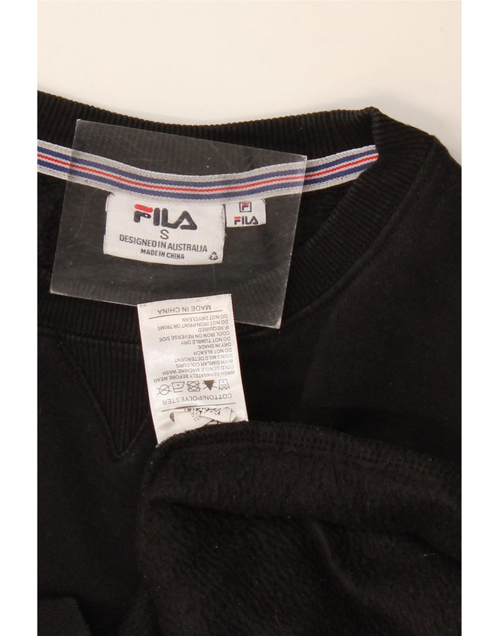 FILA Sweat-shirt surdimensionné pour femme UK 10 Petit coton noir