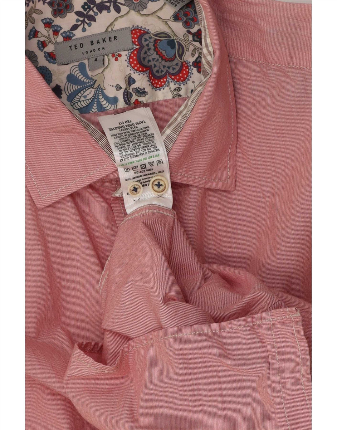 Ted Baker Chemise Homme Taille 4 Grand Coton Rose