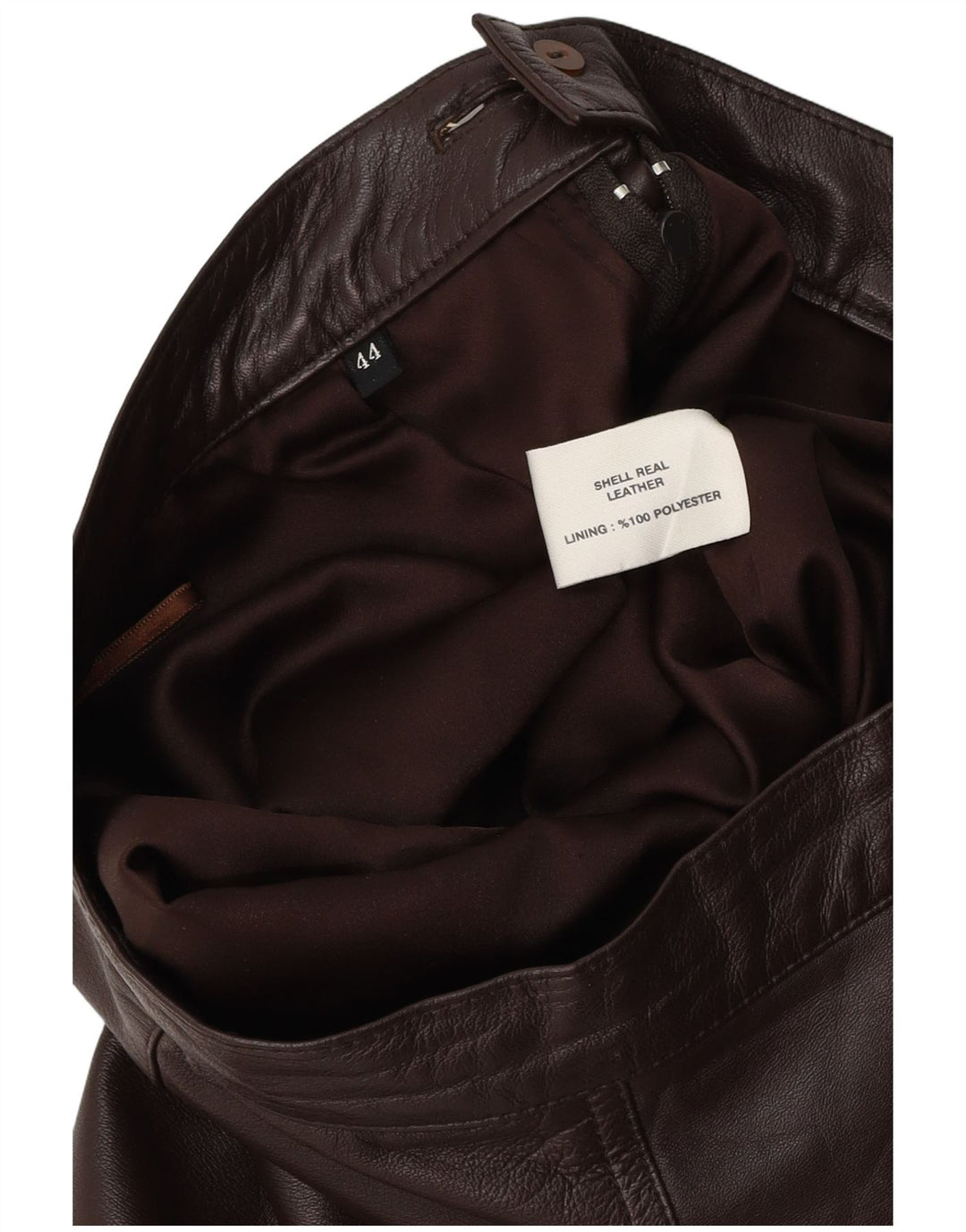 VINTAGE Jupe en cuir femme IT 44 Medium W28 Cuir marron