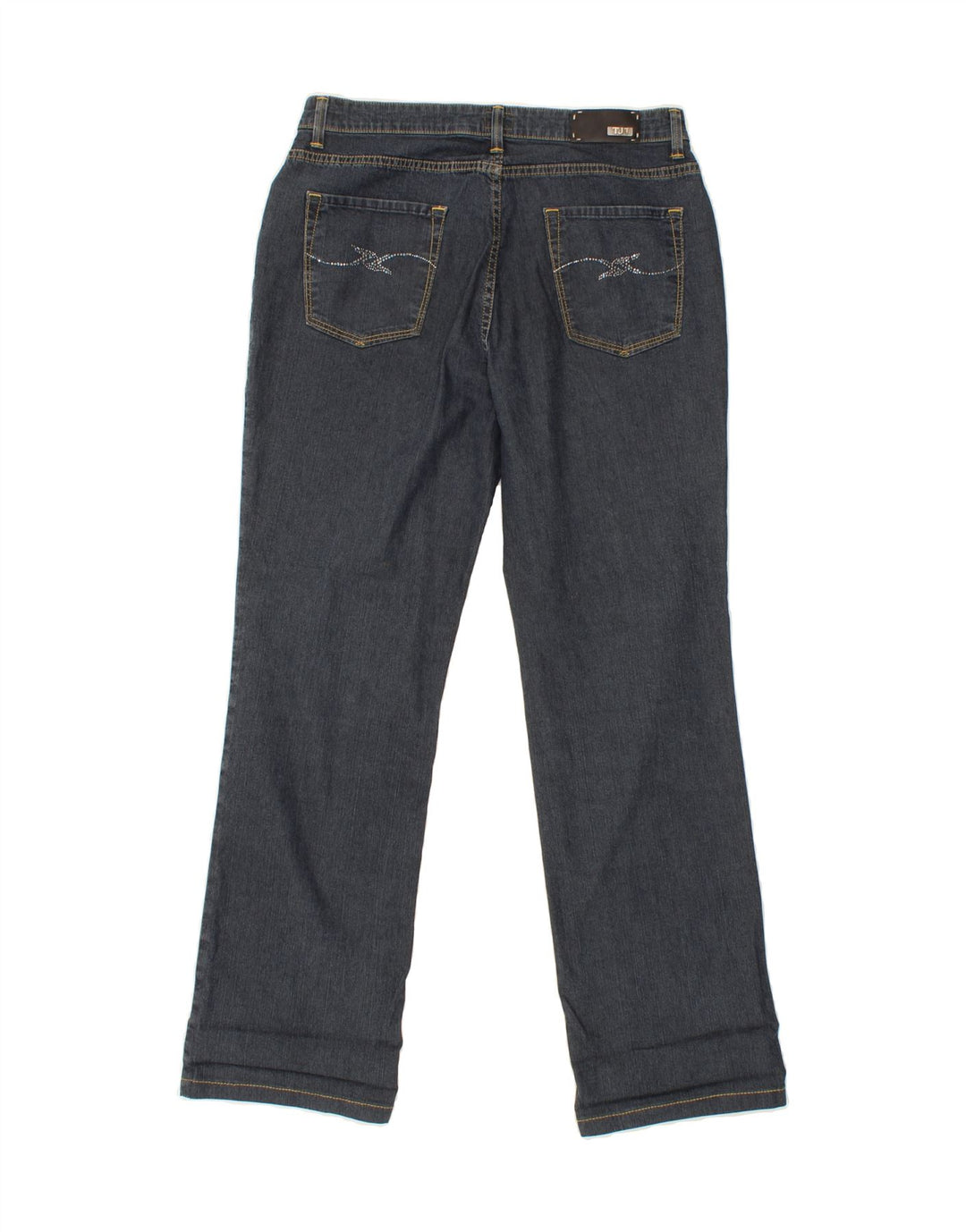 TRUSSARDI Womens Straight Jeans W32 L30  Navy Blue Cotton Vintage Trussardi and Second-Hand Trussardi from Messina Hembry 