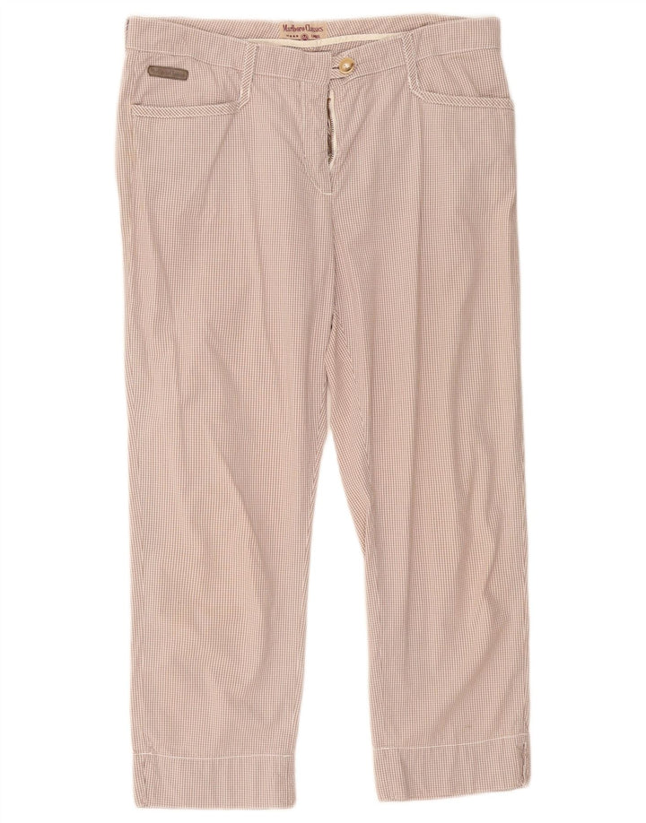 MARLBORO CLASSICS Pantalon court pour femme EU 46 XL W32 L23 Beige à carreaux